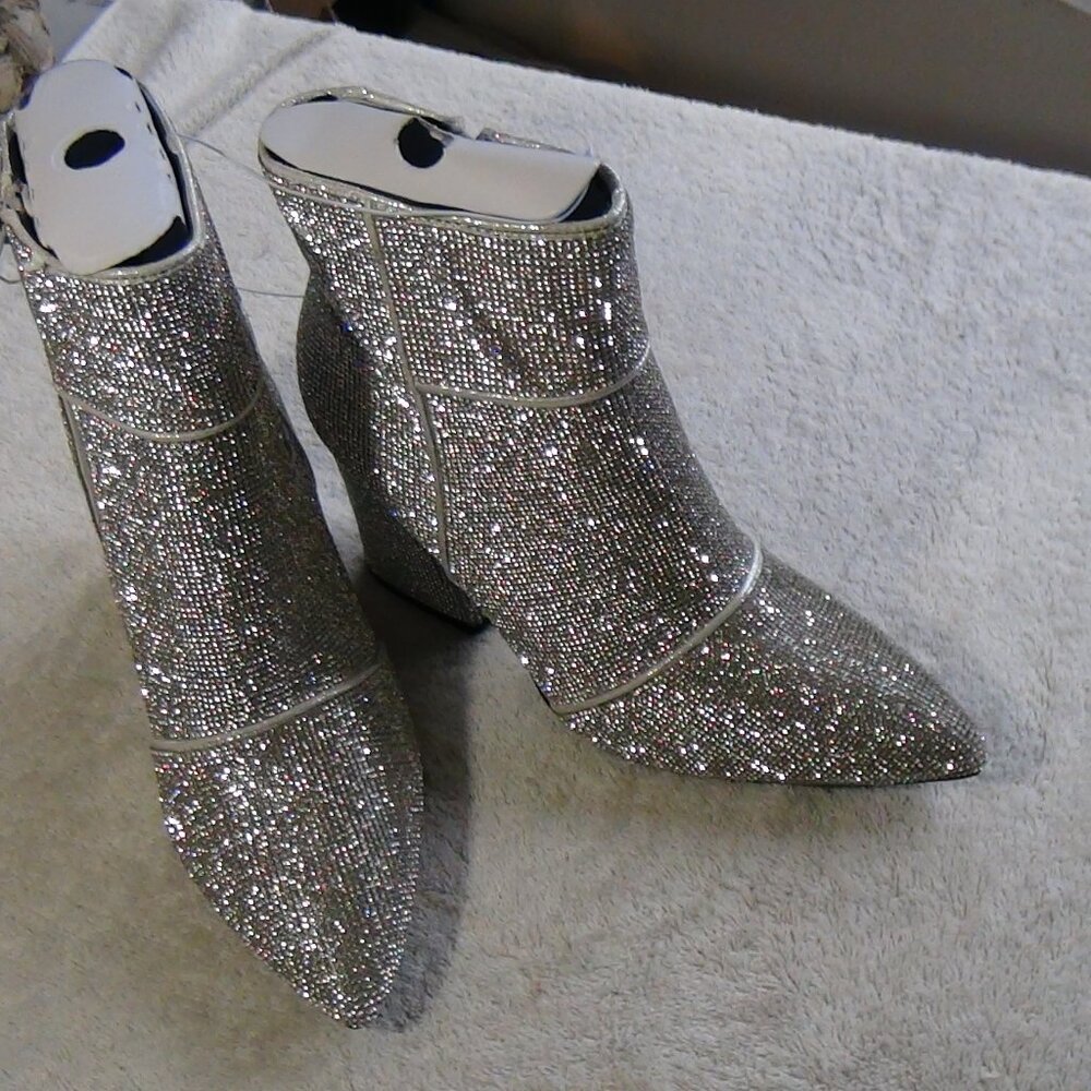 a new day Silver Sparkle Ankle Boots